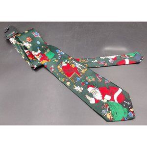 Luigi Valentino Hand Made Holiday Santa Claus 100 % Polyester Neck Tie